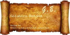 Golobics Botond névjegykártya
